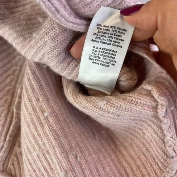 Babaton 'Chalmers' Light Pink Mock Neck Knit Sweater Size XS Linen/Wool Blend - Picture 5 of 10